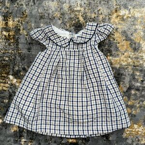 Blue and White Checkered Kids Dress